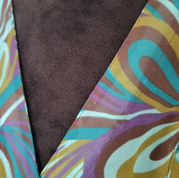 Bisou Bisou Retro Flower Print Balloon Sleeve Button Down Shirt Size XS - Picture 8 of 8